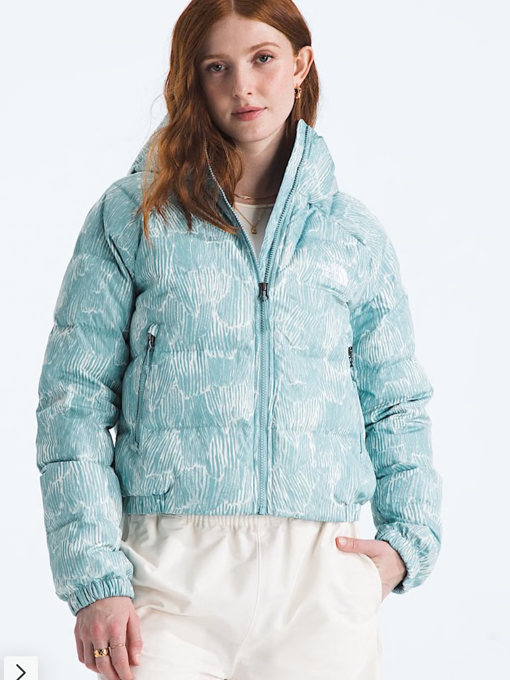 The North Face Women’s Hydrenalite™ Down Hoodie—Print Blue Eclipse Regenerative